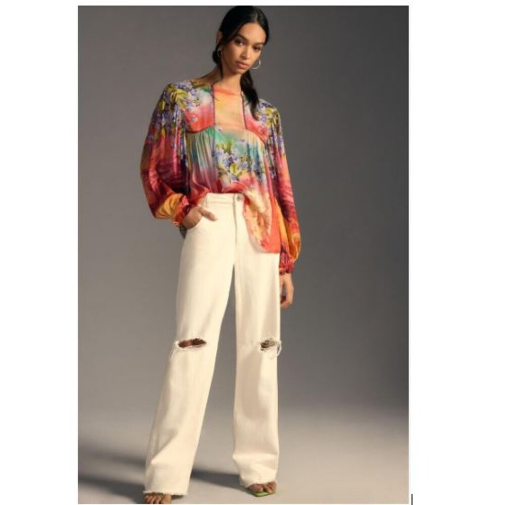 Bl-nk Miranda Peasant Blouse in Papaya from Anthropologie - Size XS - NWT - Picture 4 of 9